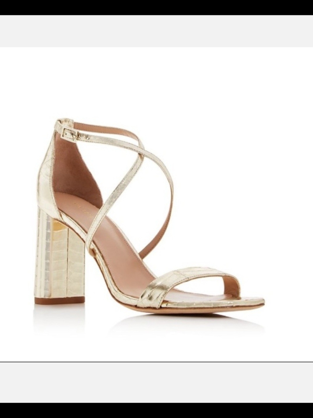 Via Spiga Sabinne Snake- Embossed Block Heel Sandal